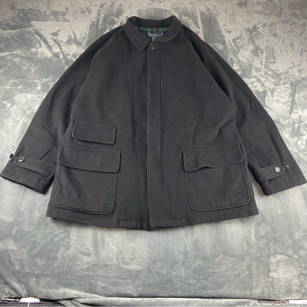 Vintage Polo Ralph Lauren Wool Over Coat Sz XL Chinstrap